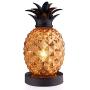 Mercury Glass Pineapple Lamp, Golden Glass Table Lamp for Bedroom, Dresser, Living Room, Kids Room, Coffee Table, Office, Bookstore, Festival Decor and Gift (Gold)
