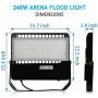 LEDMO 240W LED Stadium Flood Lights Outdoor 36000LM Super Bright LED LED Arena Lights 100-277V IP65 Waterproof（1500W Eq) 5000K Daylight White Commercial Lighting for Sports Fields and Counts