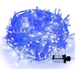 Christmas Tree Lights - 320 LEDs 115ft/35m Memory Function End-to-End 8 Modes Plug in Indoor/Outdoor Waterproof Decorative Fairy Twinkle String Lights for Halloween/Thanksgiving Day/Patio/Room - Blue