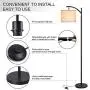 Befano Floor Lamps for Living Room, Bright Tall Lamp with Treadle-Operated, Ajustable 360°Lampshade and Modern Long Lifespan Energy-Saving Floor Lamps for Bedroom, Office