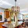 Farmhouse Wood and Metal Chandelier 6-Light Wooden Chandeliers Lighting Fixture Kitchen Island Ceiling Lighting Chandeliers Dining Room Pendant Light Fixtures (10556-6D)