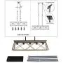XIPUDA 5-Light Linear Pendant Light Fixture Kitchen Island Lighting Antique Industrial Metal Farmhouse Chandeliers (Walnut) XIPUDA 5-Light Linear Pendant Light Fixture Kitchen Island Lighting Antique Industrial Metal Farmhouse Chandeliers (Walnut)