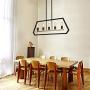 XIPUDA Modern Pendant Light Fixture Farmhouse Kitchen Island Lighting Oil Black and Tinting Rustic Dinning Room Ceiling Chandelier (5-Light)