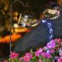 AMWGIMI Garden Solar Lights Pathway Outdoor,Dew Drop Water Can Garden Stake Metal Lights Decorative Yard Art Waterproof LED Garden Lights,for Patio Yard Walkway Pathway Lawn Decorations