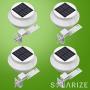 Outdoor Solar Gutter Lights (4 Lights), Waterproof LED Warm Light for Outside Use: Gutter, Roof, Fence, Patio, Porch, Garden, Wall, Yard, Attic, or Walkway