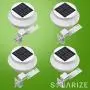 Outdoor Solar Gutter Lights (4 Lights), Waterproof LED Warm Light for Outside Use: Gutter, Roof, Fence, Patio, Porch, Garden, Wall, Yard, Attic, or Walkway