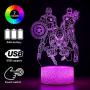 3 Pattern 16 Colors 3D Illusion Night Light Super Hero Lamps Birthday Xmas Festival Gifts for Boys Kids Room