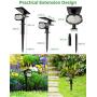 LITOM 30 LEDs Outdoor Solar Landscape Spotlights PRO IP67 Waterproof Wireless Solar Powered Landscaping Wall Light for Yard Garden Driveway Porch Walkway Pool Patio Cold & Warm White Adjustable 2 Pack