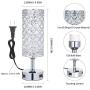 Tomshine Crystal Table Lamps, Touch Control Lamp Dual USB with AC Outlet 3-Way Dimmable Silver Bedside Nightstand Small Desk Lamp for Living Room Bedroom Decorative Table Light (Include Bulb)