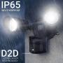 Hyperikon LED Security Light with Motion Sensor, 2 Head Dusk to Dawn, 20 Watts, UL Listed, Black