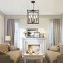Farmhouse Lighting Chandelier Light Fixtures Ceiling Hanging Oil Rubbed Bronze 4 Lights E12 Base for Entryway Dining Room Lights by Lucidce