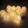 2 Pack Cotton Balls Fairy Lights Battery Operated 10 LEDs Wool Balls String Light 2.15M/6.56ft Warm White D (D:4.5cm/1.77inch) for Bedroom,Party,Indoor,Wedding,Festival Decor