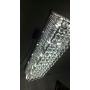 Moooni Rectangular Clear Crystal Chandelier Lighting Modern Dining Room Pendant Lighting Painted Black Finish L31.5'' x W9.8'' x H9.8''