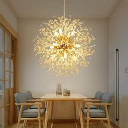 LightInTheBox Modern Electroplated Globe Chandeliers Firework Led Vintage Pendant Lights Living Room Dining Room G9 Christmas Decoration (Gold, Warm White)