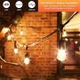 BHCLIGHT Upgraded Commercial Grade Outdoor String Lights Extendable 48FT Patio Lights with 15 Shatterproof S14 Bulbs, Weatherproof Outdoor Party Lights for Backyard, Garden, Bistro, Pergola