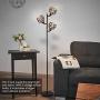 Stepeak Crystal Floor Lamp,3-Light Adjustable Sofa Reading Light Bedroom Living Room Tall Tree Lamp with Step-on Switch