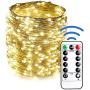 12APM 66ft 200 LED Dimmable USB Powered Fairy String Lights with Remote & Timer