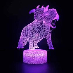 4 Pcs 3D Dinosaur Night Light, DDDNIGHTLIGHT Led Illusion Lamp 16 Color Change Remote Control Lights for Bed Living Room Kids Girls Boys Xmas 8993