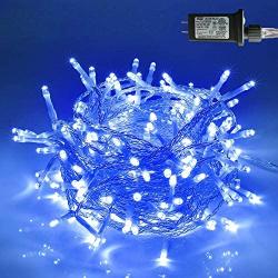 75.5FT 200LED Indoor Outdoor String Lights, Waterproof Fairy Lights with 30V Power Plug in, 8 Lighting Modes for Bedroom, Garden, Wedding Party, Christmas Decoration (Blue)