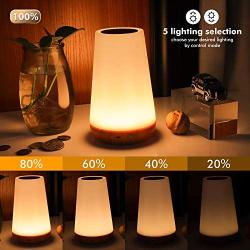 GKCI Touch Lamp, Portable Table Sensor Control Bedside Lamps with Quick USB Charging Port, 5 Level Dimmable Warm White Light & 13 Color Changing RGB for Bedroom/Office/Hallways