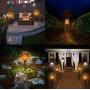 4-Pack Solar Lights Outdoor, Upgraded 33 LED Solar Torch Light with Flickering Flame for Christmas Decorations, Waterproof Landscape Decoration Lights for Pathway Garden - Dusk to Dawn Auto On/Off