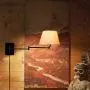 YOUNG&TAYLOR 19.7'' Long Swing Arm Wall Sconce with Fabric Shade Wall Light for Reading Room Bedroom Hallway,2 Pack