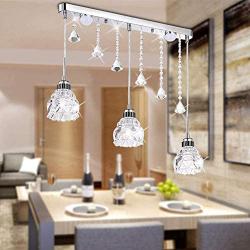 Restaurant Bedroom Chandelier Warm Romantic Dining Table Lamp Living Room Lamp Atmospheric Crystal Chandelier Modern Minimalist Bar Lamp (Color : White Light, Size : C)