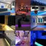 YIJUYX LED Strip Lights 16.4ft 5m, SMD 5050 RGB LED Light Strip with 44 Keys IR Remote Controller, Flexible Color Changing Light Strip for Home, Room, Bedroom, Kitchen Decoration, 12V Power Supply