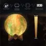 Starry Moon Lamp, LOGROTATE Galaxy Night Light 16 Colors 3D Print LED Moon Light with Stand, Remote&Touch Control, USB Rechargeable Gift for Women Kids Birthday, Bedroom Home Decor, 5.98 inch