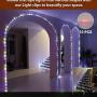 SINAMER LED Rope Light,40 Ft 120 LED Rope Light Outdoor,USB Powered, Plug in, Timer/ Remote, 8 Modes LED Rope Light for Bedroom, Patio, Chrismas, Halloween (Multicolor)