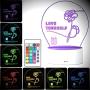 BTS 3D Led Night Light, 16 Colors Changing Lamp with Smart Touch Nightlight & Remote Control Lamp for Children Kids Christmas and Birthday Gifts (Love Yourself)