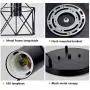 DLLT Vintage Pendant Light, Adjustable Mini Hanging Pedant Lights Fixture with 3-Light Cage Shade, Flush Mount Ceiling Swag Lighting for Kitchen/Dining Room/Hallway/Bedroom, E26 Base (Black)