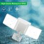 DLLT LED Motion Sensor Security Flood Light Outdoor-20W Pir Sensor Wall Lamp Fixture Waterproof Spot Lights for Garage Yard Garden Lighting Daylight with US Plug in, 2 Adjustable Heads, Super Bright