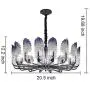 Glass Ceiling Lights,10 Lights Ceiling Lighting, Designer Chandelier Peacock Feather Creative Clear Glass Lampshade Contemporary Living Room Lamp, Luxurious Post-Modern Funky Dining Room Villa Lamp