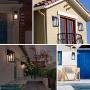 Outdoor Wall Lantern with Dusk to Dawn Sensor, Waterproof Exterior Wall Mount Lights, Anti-Rust Wall Light Fixture with Glass Shade for Porch, Patio, Garage (Bulb Not Included)