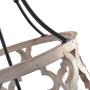 Jiuzhuo Vintage Distressed White Carved Wood 4-Light Lantern Farmhouse Chandelier Lighting Hanging Ceiling Fixture in Rust