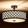 SOTTAE Luxurious Semi Flush Light Fixture Black Finish 2 Lights Glass Diffuser Flush Mount Ceiling Light,Ceiling Lamp Fixture for Bedroom,Living Room,Kitchen, Hallway (Diameter:13'')