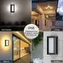 Sytmhoe Outdoor Wall-Porch-Light, Modern Wall Sconce,20W-Led Matte Black Exterior Wall Fixtures,Mounted Wall Patio Lamps,3-Color-Changeable for Garage Walkway Backyard Garden