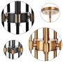 MOTINI 5-Light Sputnik Chandelier with Clear Glass 5LT Modern Pendant Geometric Light Rod Hanging Lighting Indoor 27''x 27''x11'', Brushed Brass