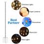 Brillihood Outside String Light Poles, (2X 10ft) Height Adjustable Stainless Steel Pole Stand for Hanging String Lights + Used for Patio, Backyard, Garden, Christmas, Café Wedding Light Décor
