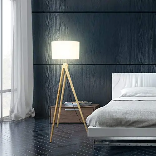 Floor Lamp-Wood Tripod Floor Lamp, Mid Century Standing Reading Light for Living Room, Bedroom, Study Room and Office, Modern Design, Flaxen Lamp Shade with E26 Lamp Base (Shopping from USA) Floor Lamp-Wood Tripod Floor Lamp, Mid Century Standing Reading Light for Living Room, Bedroom, Study Room and Office, Modern Design, Flaxen Lamp Shade with E26 Lamp Base (Shopping from USA)