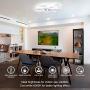 Modern LED Ceiling Light Not Dimmable Creative Ceiling Lamp Cool White 6000K Flush Mount Light Fixture for Living Room Bedroom Dining Room Kitchen, CRI>80, White, by HL
