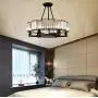 KALRI Modern Round Island Crystal Chandelier 6 Lights Flush Mount Pendant Ceiling Light Fixture for Dining Room Kitchen Living Room W25.2'' x H19.7''