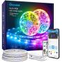 Govee Wi-Fi RGB LED Strip Lights, 32.8ft Color Changing Smart Light Strip with App and Remote Control, Works with Alexa and Google Assistant, Upgraded Music Sync for Bedroom, Room, Kitchen, Party