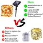 Solar String Lights Outdoor, 100-LED Waterproof Copper Wire Solar Powered String Lights, Decorative Fairy Lights for Outdoor/Indoor, Christmas, Patio, Garden, Wedding, Party (Warm White, 2 Pack)