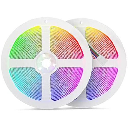 [Sync with Music] 32.8ft RGB LED Strip Lights with Remote 5050 10m Color Changing Lights with 12V Power Supply + Control Box, Ideal Lights for Bedroom, Party Decorations (Pack of 2 5m LED Light Strip)