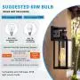 Dusk to Dawn Wall Sconce, QcoQce Outdoor Motion Sensor Wall Lantern, Wall Porch Lights Fixtures, Exterior Waterproof Matte Black Wall Mount Lamp with Clear Glass Shade for Porch, Entryway, Doorway