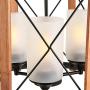 Giluta Wood Chandelier Round Wood Metal Frame 3 Lights Kitchen Island Pendant Lighting Fixture Farmhouse Hanging Ceiling Lights for Dining Room Bedroom Hallway with Frosted Glass Shade