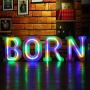 WARMTHOU  Newly Upgrade LED Neon Letter Lights Marquee Alphabet Light Up Letters with Remote Control，USB/Battery Powered Light Up Letters for Home Decoration Colourful (RC-&)