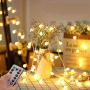 Fairy String Lights Plug in, 33 FT 100 LED Globe Ball String Lights 8 Lighting Modes with Remote Control for Bedroom Indoor Outdoor Garden, Patio, Christmas, Party, Wedding Decorations Warm White